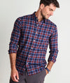 Jethro Plaid Tech Twill Shirt in Crimson by Vineyard Vines