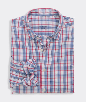 Performance Higgs Beach Plaid Backbay Shirt in Mariner by Vineyard Vines