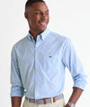 Performance Coral Reef Gingham Featherweight Shirt in Jake Blue by Vineyard Vines