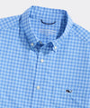 Performance Lemon Shark Gingham Featherweight Shirt in Jake Blue by Vineyard Vines