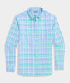 Performance Mangrove Tattersall Featherweight Shirt in Turqs by Vineyard Vines