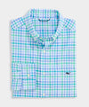 Performance Mangrove Tattersall Featherweight Shirt in Turqs by Vineyard Vines