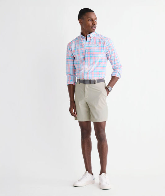 Performance Mangrove Tattersall Featherweight Shirt in Toucan by Vineyard Vines