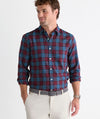 Performance Tech Twill Plaid Shirt in Coastal Crimson by Vineyard Vines