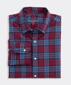 Performance Tech Twill Plaid Shirt in Coastal Crimson by Vineyard Vines