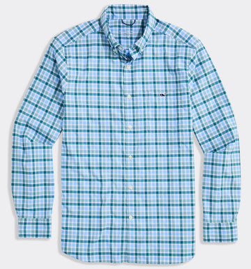 Performance Plaid Featherweight Shirt in Seacliff Blue by Vineyard Vines
