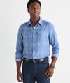 Chiller Plaid Double Cloth Shirt in Brackish Blue by Vineyard Vines