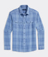 Chiller Plaid Double Cloth Shirt in Brackish Blue by Vineyard Vines