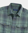 Chiller Plaid Double Cloth Shirt in Olive Dusk by Vineyard Vines