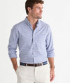Performance Cotton Tattersall Shirt in Brackish Blue by Vineyard Vines