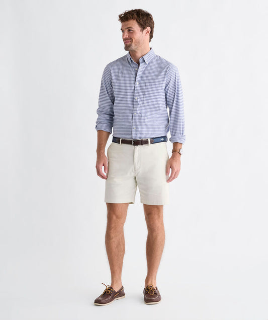 Performance Cotton Tattersall Shirt in Brackish Blue by Vineyard Vines