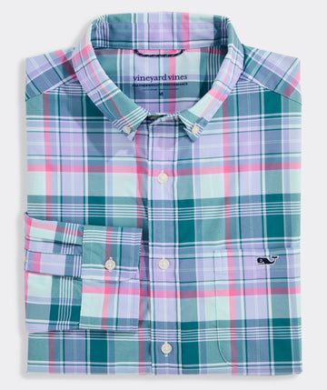 Performance Plaid Featherweight Shirt in Lowcountry Loden by Vineyard Vines