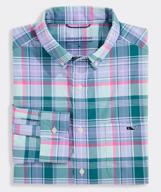 Performance Plaid Featherweight Shirt in Lowcountry Loden by Vineyard Vines