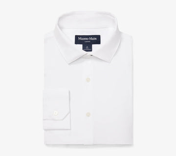 Leeward Long Sleeve Dress Shirt in White Solid by Mizzen+Main
