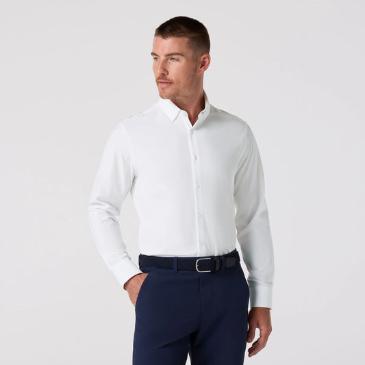 Leeward Long Sleeve Dress Shirt in White Solid by Mizzen+Main