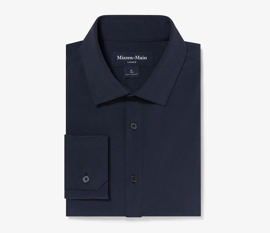 Leeward Long Sleeve Dress Shirt in Navy Solid by Mizzen+Main