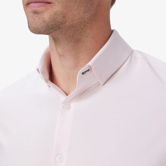 Leeward Long Sleeve Dress Shirt in True Pink Solid by Mizzen+Main