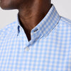 Leeward Long Sleeve Dress Shirt in Light Blue Gingham by Mizzen+Main