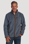 Herringbone Zip Fleece Jacket in Blue by True Grit