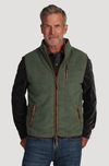 Herringbone Fleece Zip Vest in Dark Green by True Grit