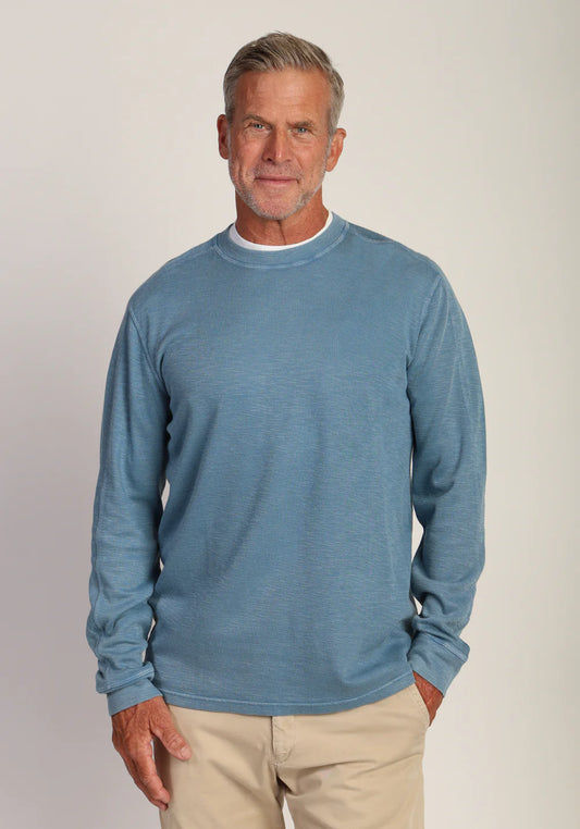 Jackson Ultra Soft-Ribbed Knit in Mineral Blue by True Grit