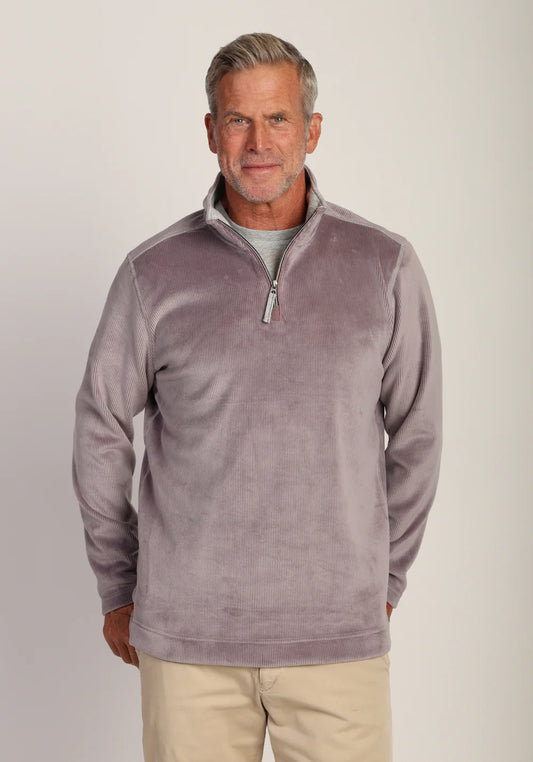 Apres Lux Sueded Cord 1/4 Zip Pullover in Napa by True Grit