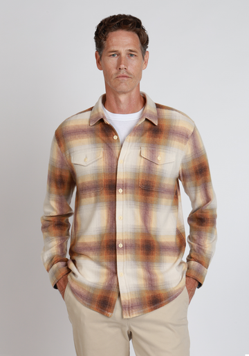 Drifter Sweater-Knit Plaid in Brown by True Grit