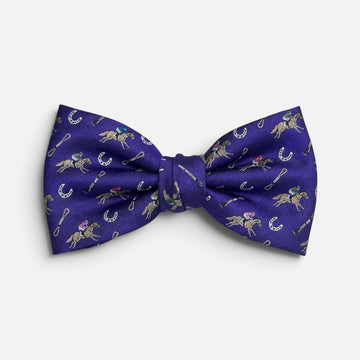 "Riders Up" 100% Silk Bow Tie in Purple by Logan's