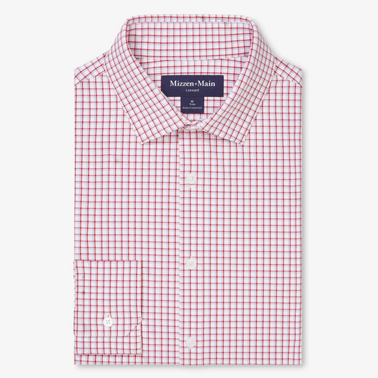 Leeward Dress Shirt in Red Clay Logan Plaid by Mizzen+Main