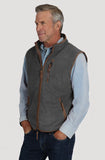 Herringbone Fleece Zip Vest in Harley Black by True Grit