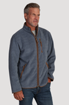 Herringbone Zip Fleece Jacket in Blue by True Grit