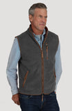 Herringbone Fleece Zip Vest in Harley Black by True Grit