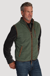 Herringbone Fleece Zip Vest in Dark Green by True Grit