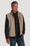 Herringbone Fleece Zip Vest in Sand by True Grit