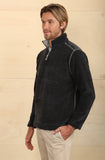 Apres Lux Chenille & Sherpa 1/4 Zip Pullover in Charcoal by True Grit