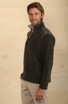 Apres Lux Chenille 1/4 Zip Pullover in Olive by True Grit