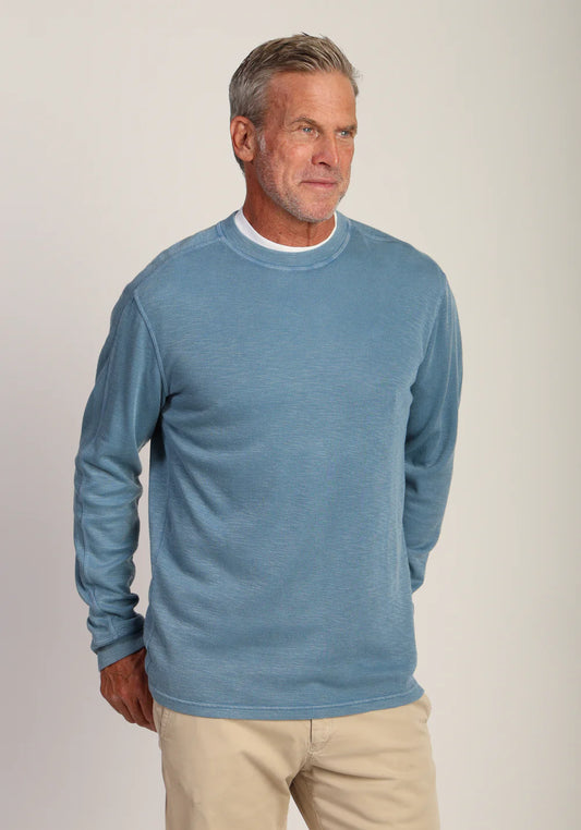 Jackson Ultra Soft-Ribbed Knit in Mineral Blue by True Grit