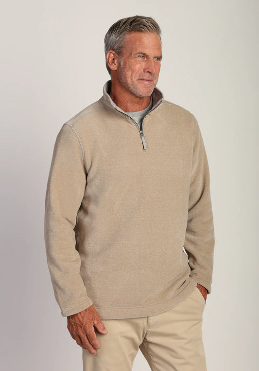 Apres Lux Chenille 1/4 Zip Pullover in Oatmeal by True Grit