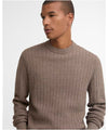 Herringbone Knitted Crew in Stone by Barbour