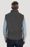 Herringbone Fleece Zip Vest in Harley Black by True Grit