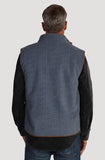 Herringbone Fleece Zip Vest in Blue by True Grit