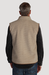 Herringbone Fleece Zip Vest in Sand by True Grit
