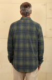 Yellowstone Drifter Plaid Sweater-Knit Shirt in Vintage Green by True Grit