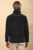 Apres Lux Chenille & Sherpa 1/4 Zip Pullover in Charcoal by True Grit