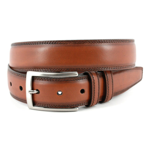 Hand Stained Italian Kipskin Belt in Walnut by Torino Leather Co.