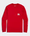 Santa Whale Long Sleeve Pocket Tee in Red Velvet by Vineyard Vines