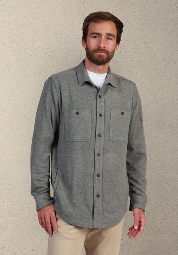 Malibu Shirt Jacket in Heather by True Grit