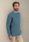 Jackson Modern Thermal Crewneck in Mineral Blue by True Grit