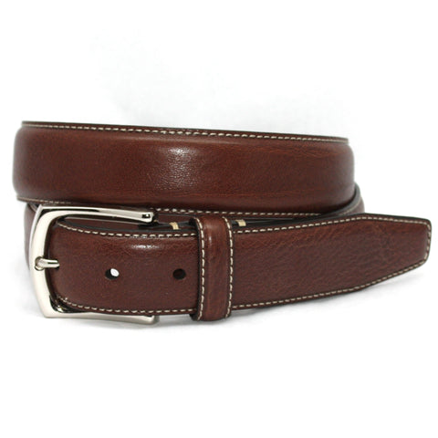 Burnished Tumbled Leather Belt in Brown by Torino Leather Co.