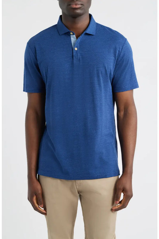 Starnes Heathered Blend Polo in Navy by Johnnie-O
